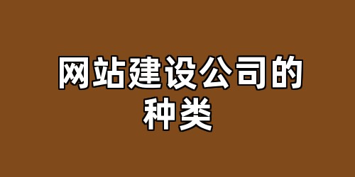 网站建设公司的种类